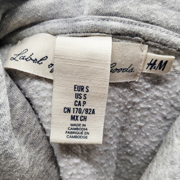 H&M L.O.G.G. NASA Dual Logo Gray Hoodie Long-sleeve Sweatshirt Men's Size S - Picture 6 of 7